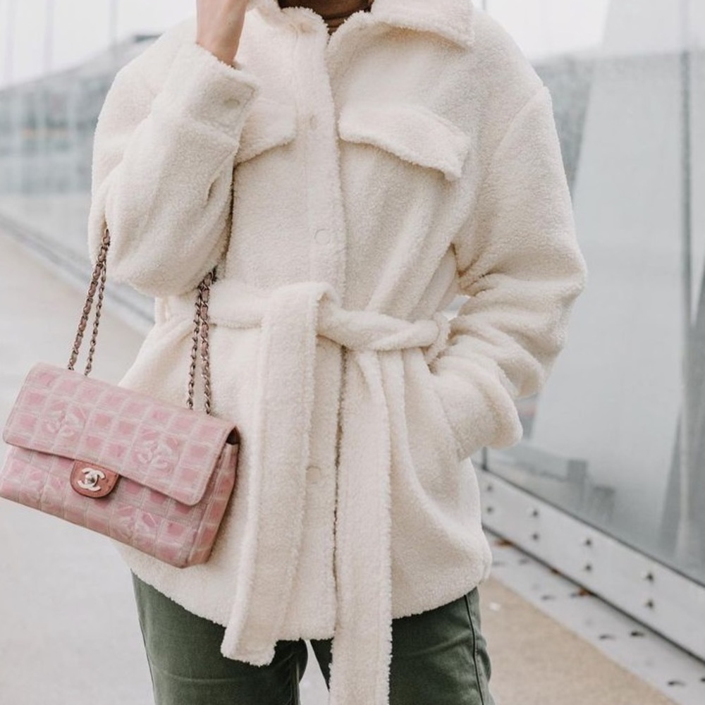 NWT Teddy Shacket w/ Belt